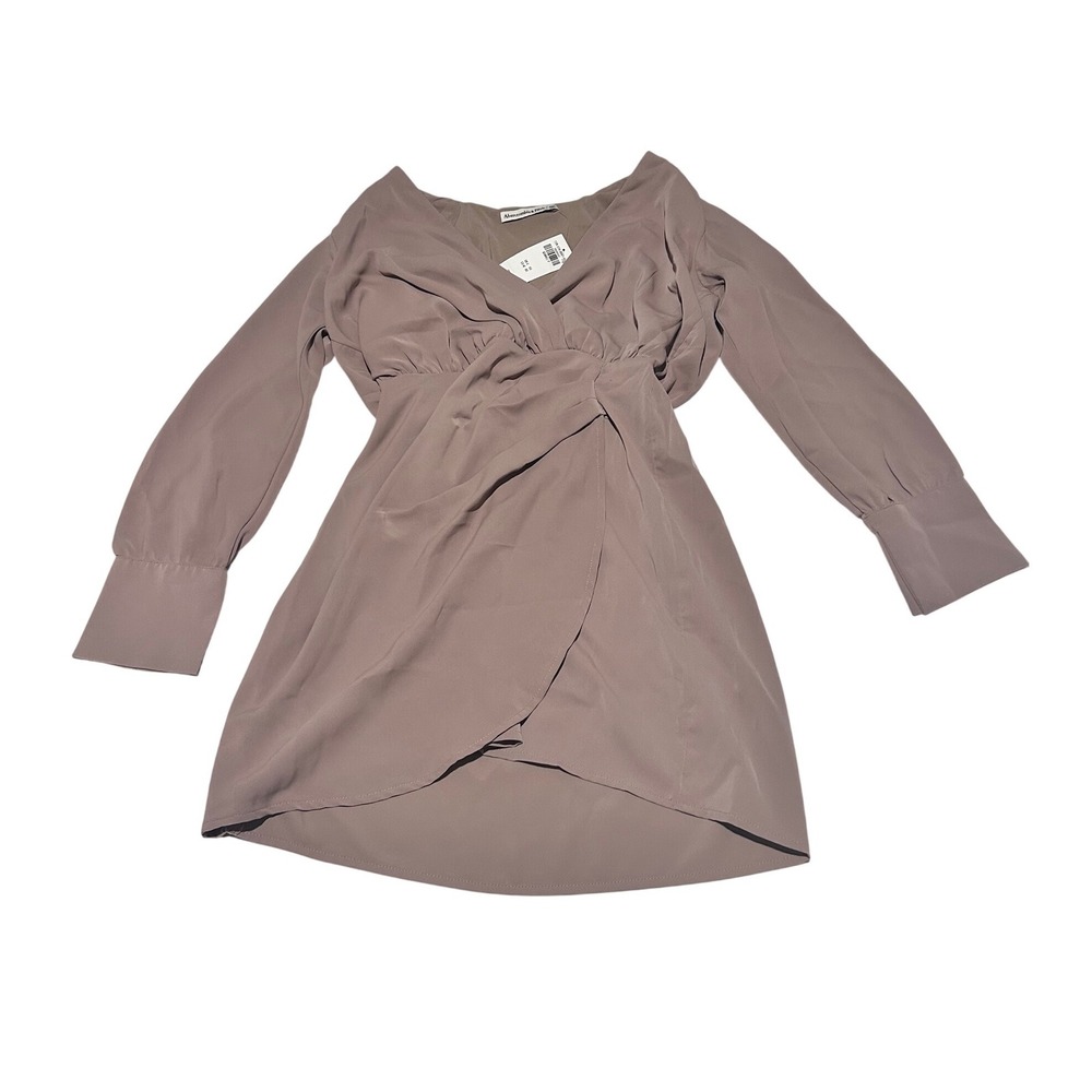 Abercrombie & Fitch Mini Dress Womens XSP Mauve Long Sleeve Wrap NEW
